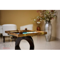 PRIMO "Zebra & Ostrich" Luxury Backgammon Board Set "Master" Mod. - (22 1/4", Zebra Wood, Genuine Ostrich Leather)