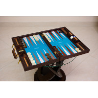 PRIMO "Texas" Luxury Backgammon Board Set "Master" Mod - (Genuine Leather Cover)