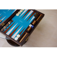 PRIMO "Texas" Luxury Backgammon Board Set "Master" Mod - (Genuine Leather Cover)