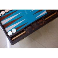 PRIMO "Texas" Luxury Backgammon Board Set "Master" Mod - (Genuine Leather Cover)