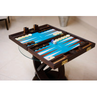 PRIMO "Texas" Luxury Backgammon Board Set "Master" Mod - (Genuine Leather Cover)