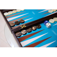 PRIMO "Texas" Luxury Backgammon Board Set "Master" Mod - (Genuine Leather Cover)