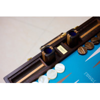 PRIMO "Texas" Luxury Backgammon Board Set "Master" Mod - (Genuine Leather Cover)