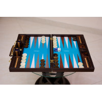 PRIMO "Texas" Luxury Backgammon Board Set "Master" Mod - (Genuine Leather Cover)
