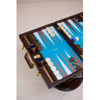 PRIMO "Texas" Luxury Backgammon Board Set "Master" Mod - (Genuine Leather Cover)