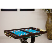 PRIMO "Texas" Luxury Backgammon Board Set "Master" Mod - (Genuine Leather Cover)