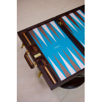 PRIMO "Texas" Luxury Backgammon Board Set "Master" Mod - (Genuine Leather Cover)