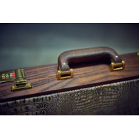 PRIMO "Croco" Luxury Backgammon Board Set "Master" Mod - (22 1/4" Croco Style Genuine Leather Cover)