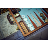 PRIMO "Croco" Luxury Backgammon Board Set "Master" Mod - (22 1/4" Croco Style Genuine Leather Cover)