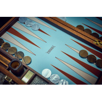 PRIMO "Croco" Luxury Backgammon Board Set "Master" Mod - (22 1/4" Croco Style Genuine Leather Cover)