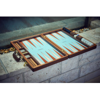 PRIMO "Croco" Luxury Backgammon Board Set "Master" Mod - (22 1/4" Croco Style Genuine Leather Cover)