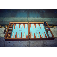 PRIMO "Croco" Luxury Backgammon Board Set "Master" Mod - (22 1/4" Croco Style Genuine Leather Cover)