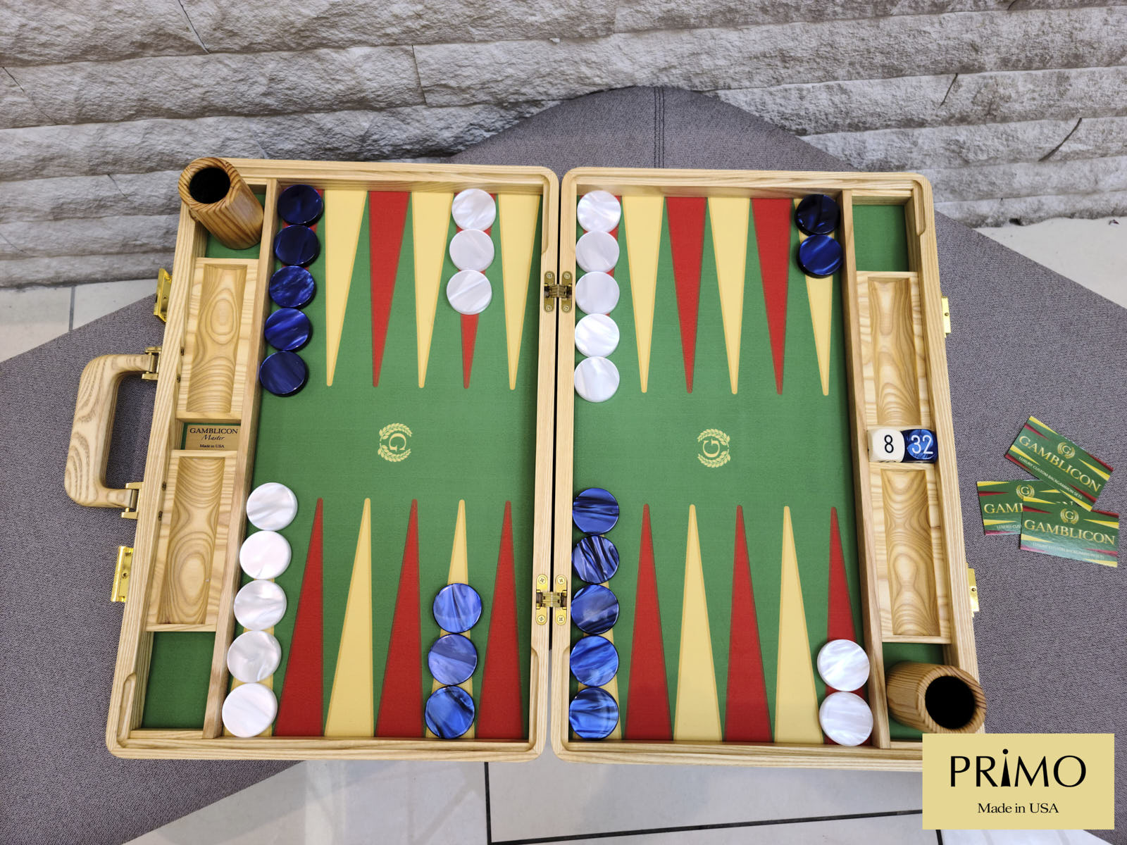 "Classic Blue" Luxury Backgammon Board