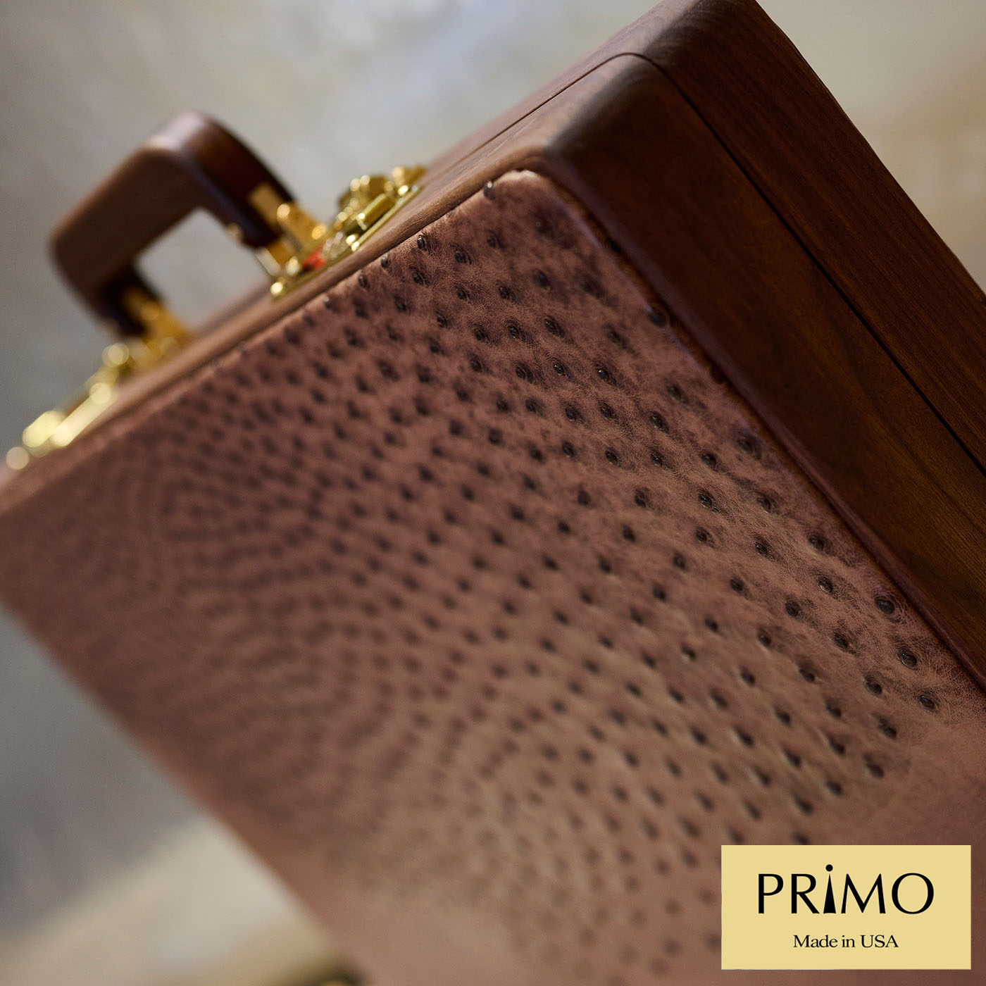 PRIMO "SH" Luxury Backgammon Board Set (genuine leather ostrich covers)