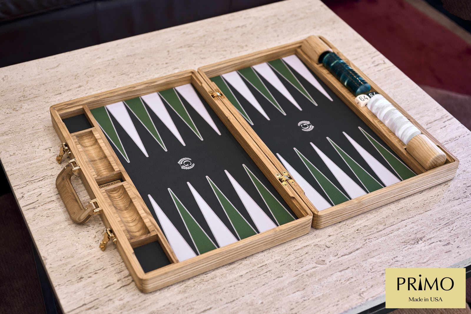 "Blue Ostrich" Luxury Backgammon Board