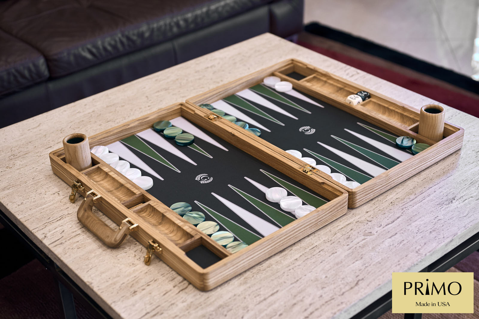 "Blue Ostrich" Luxury Backgammon Board