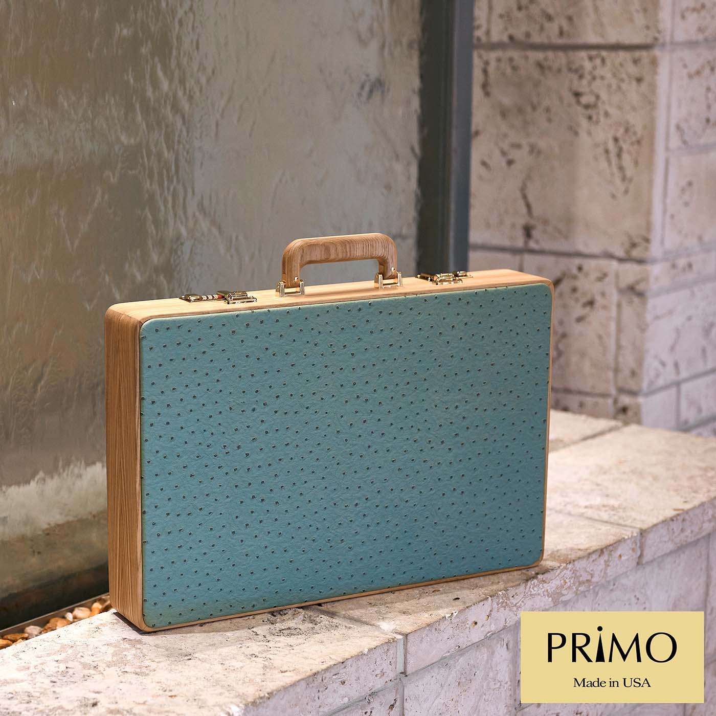PRIMO (ex. Gamblicon) "Blue Ostrich" Luxury Backgammon Board Set